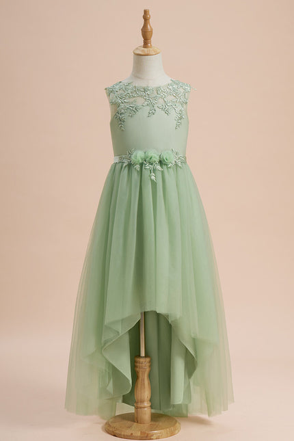 Robe Asymétrique Enfant Tulle Floral - gallery 1