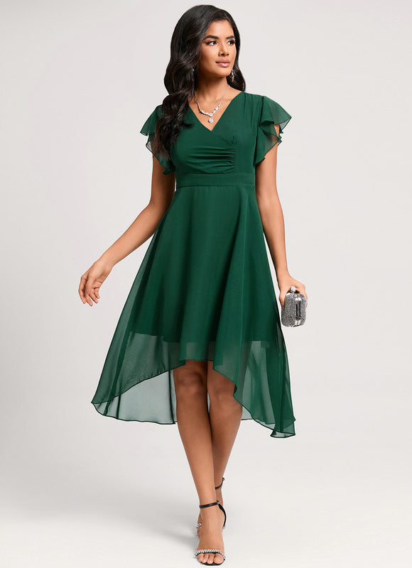 Robe Asymétrique Fluide Vert Pâle - gallery 5