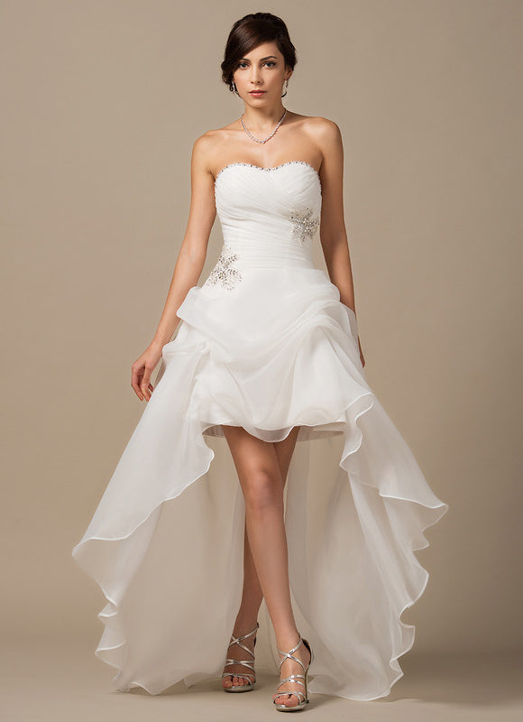 Robe Asymétrique Organza Éclatante
