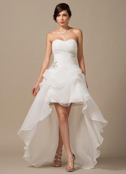 Robe Asymétrique Organza Éclatante