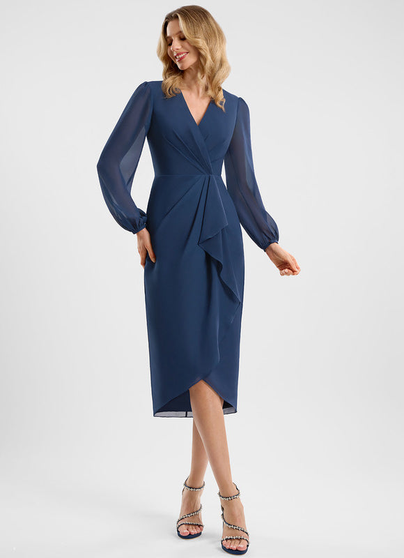 Robe Asymétrique Cocktail Bordeaux Volants - gallery 2