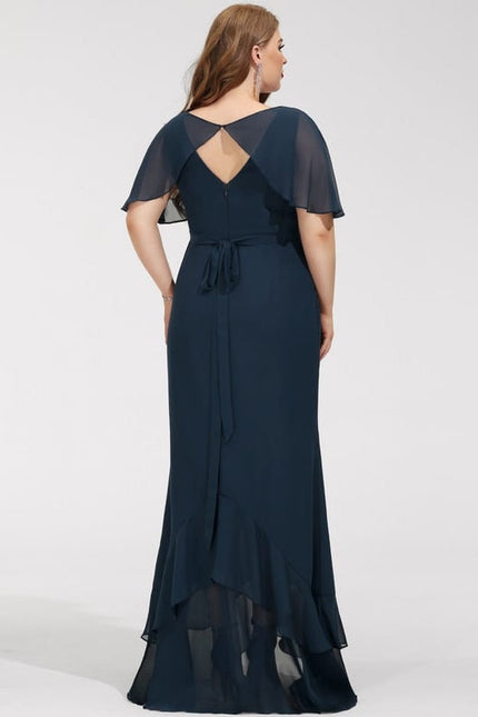 Robe Courte Asymétrique Coupe Trapèze À Volants - gallery 8