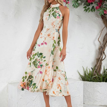 Robe Asymétrique Midi Florale Chic