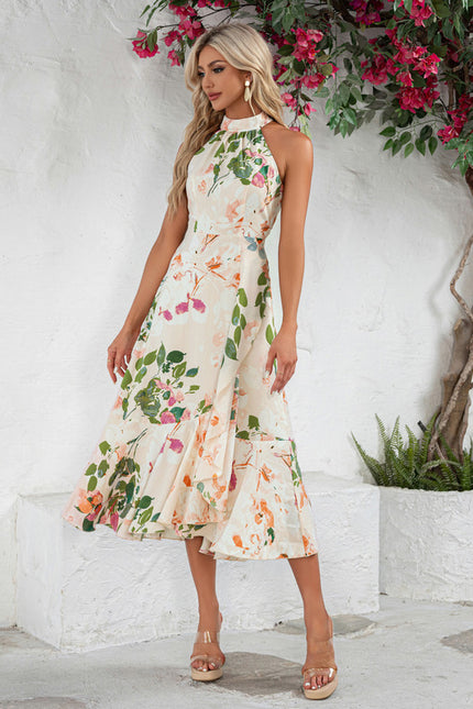 Robe Asymétrique Cocktail Florale Chic