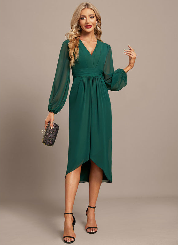 Robe Asymétrique Vert Émeraude Élégante - gallery 6