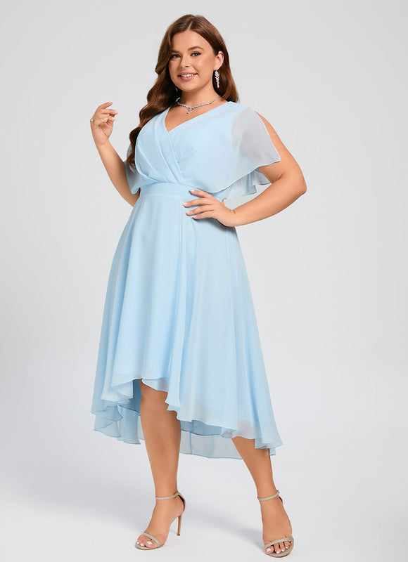 Robe Asymétrique Fluide Vert Pâle - gallery 5