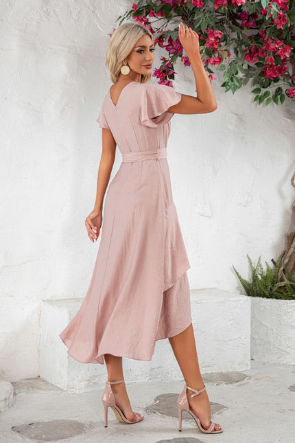 Robe Asymétrique Fluide Rose - gallery 2