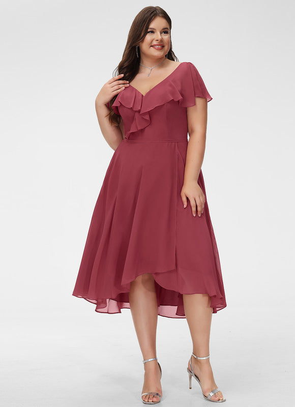 Robe Asymétrique Fluide Vert Pâle - gallery 7