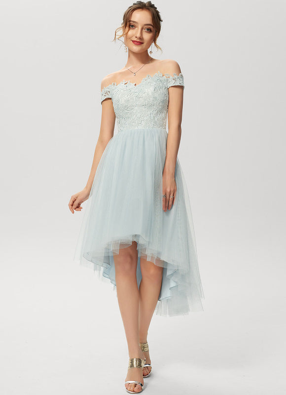Robe Asymétrique Tulle Ciel - gallery 1