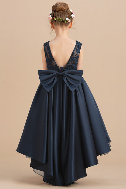 Robe Asymétrique Satin Fleurie - gallery 3