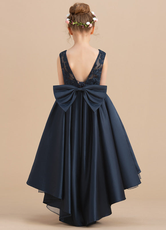 Robe Asymétrique Satin Fleurie - gallery 3