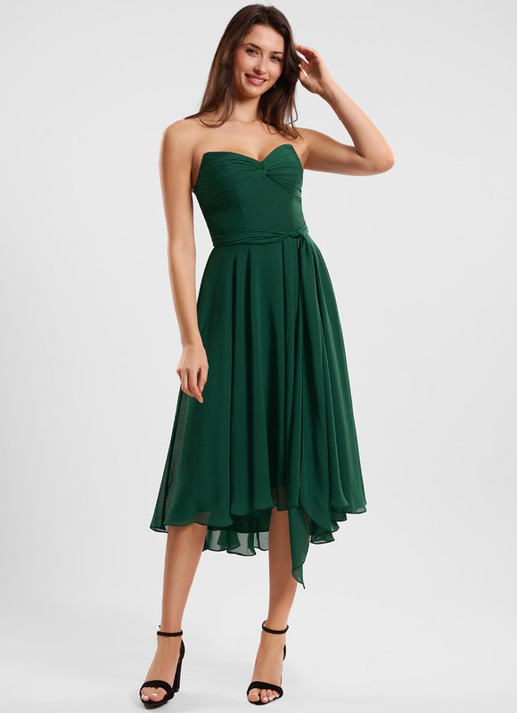 Robe Asymétrique Fluide Vert Pâle - gallery 9