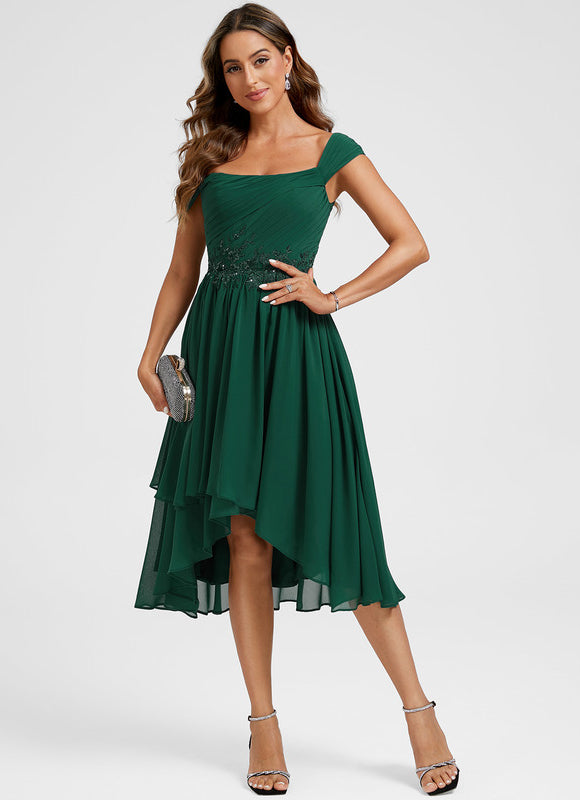 Robe Asymétrique Émeraude Fluide - gallery 4
