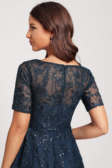 Robe Asymétrique Dentelle Étoilée - gallery 6