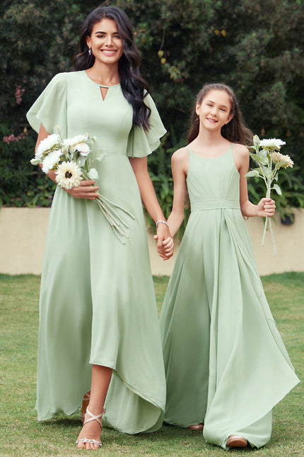 Robe Asymétrique Longue Vert Pâle