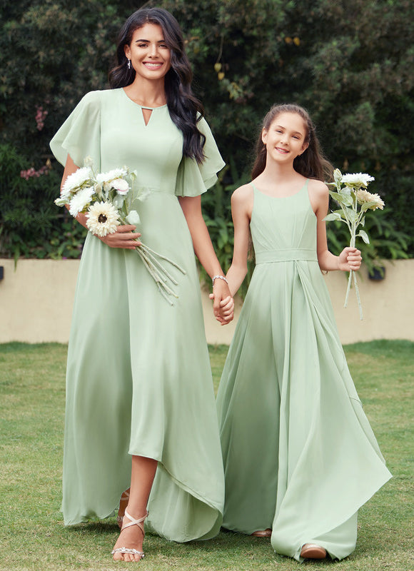 Robe Asymétrique Longue Vert Pâle