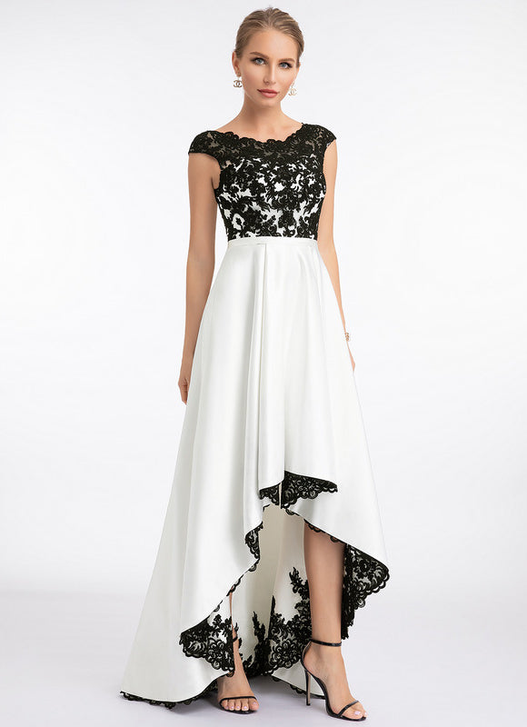 Robe Asymétrique Élégante Bicolore - gallery 5
