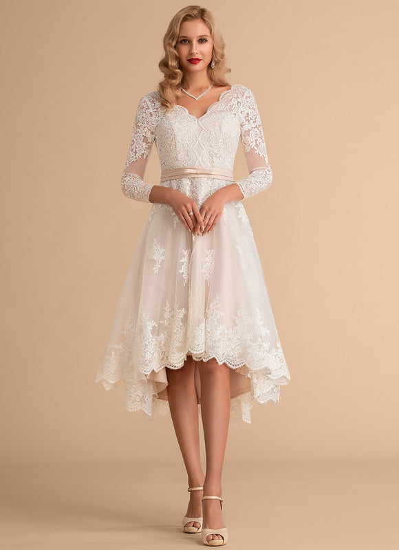 Robe Asymétrique Dentelle Champêtre - gallery 4