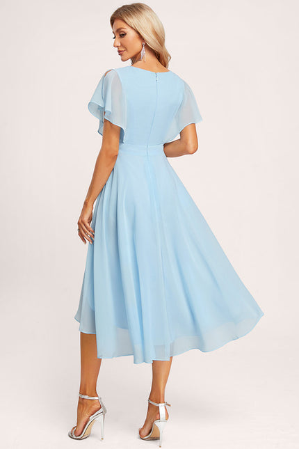 Robe Asymétrique Fluide Vert Pâle - gallery 3