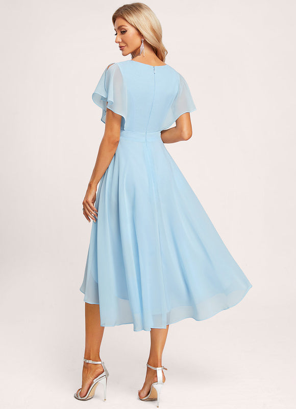 Robe Asymétrique Fluide Vert Pâle - gallery 3