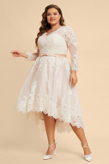Robe Asymétrique Dentelle Champêtre - gallery 6
