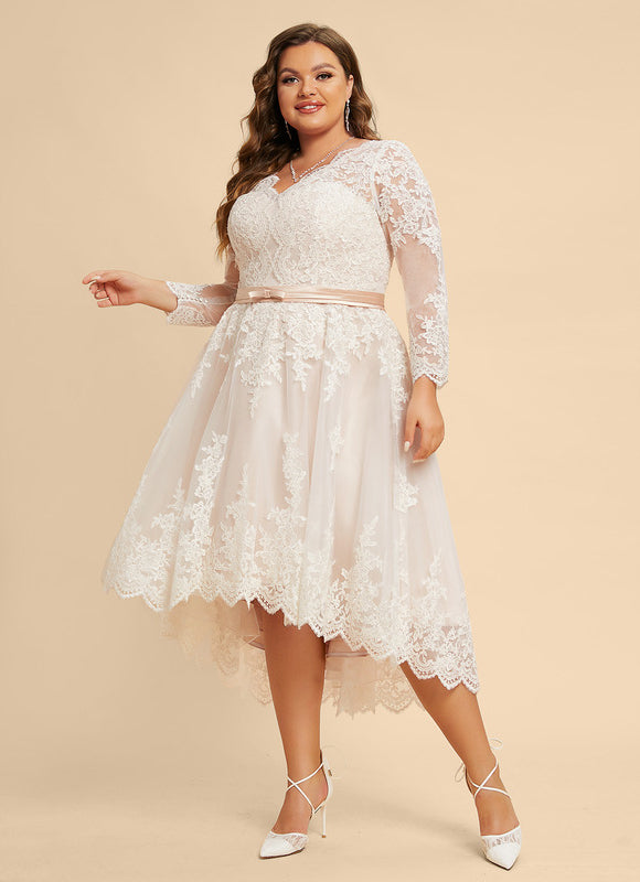 Robe Asymétrique Dentelle Champêtre - gallery 6