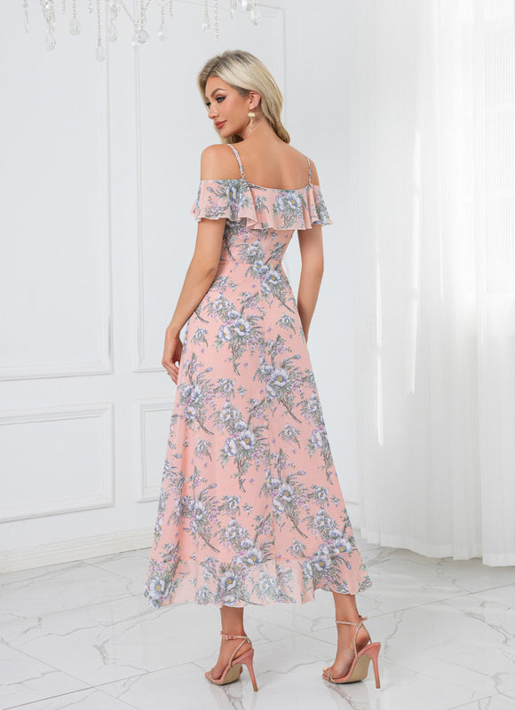 Robe Asymétrique Noire Fleuri - gallery 7
