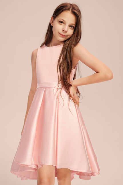 Robe Asymétrique Satinée Rose - gallery 5