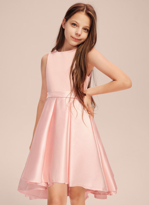 Robe Asymétrique Satinée Rose - gallery 5