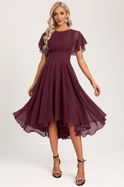 Robe Asymétrique Fluide À Volants