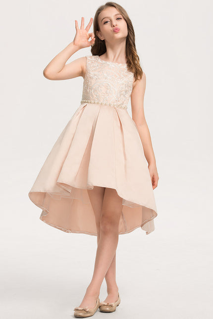 Robe Asymétrique En Satin Perlée - gallery 3