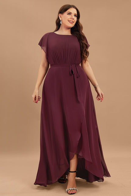 Robe Asymétrique Fluide À Volants - gallery 5