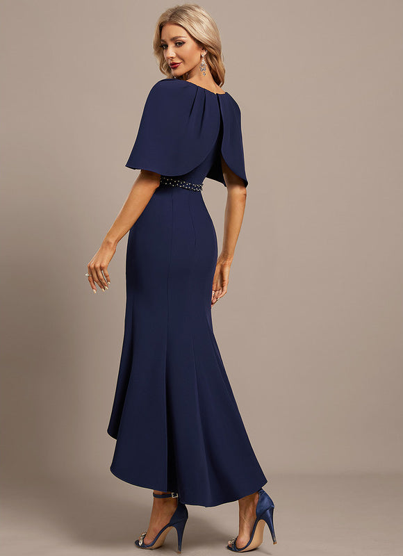 Robe Asymétrique Sirène Bleu Nuit - gallery 6