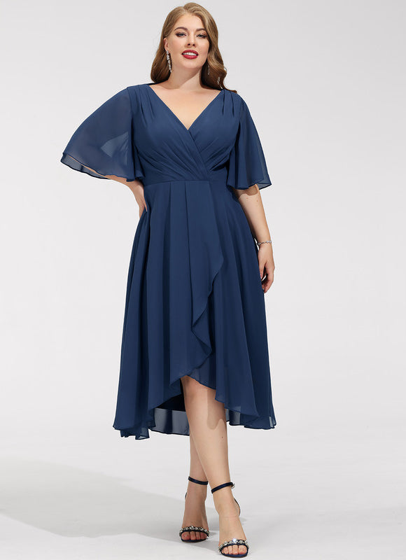 Robe Asymétrique Fluide Vert Pâle - gallery 9