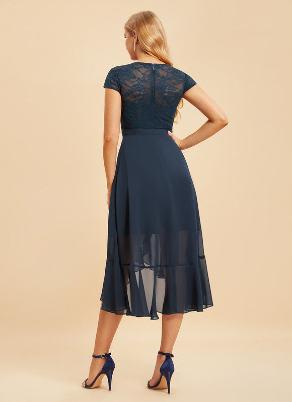Robe Asymétrique Chiffon Élégante - gallery 1