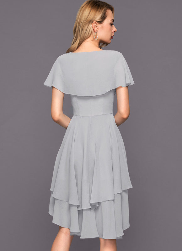 Robe Asymétrique Fluide Vert Pâle - gallery 3