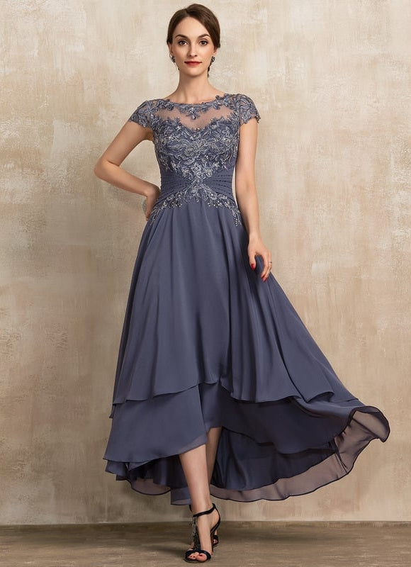 Robe Asymétrique Grise Élégante