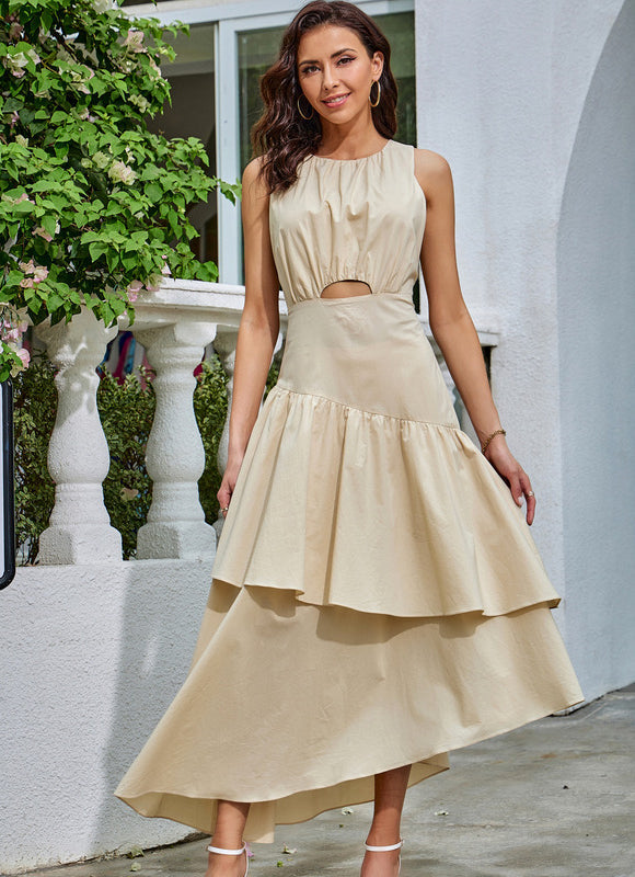 Robe Beige Asymetrique - gallery 2