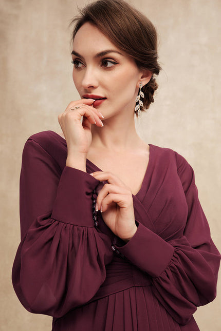 Robe Asymétrique Violette Flottante - gallery 1