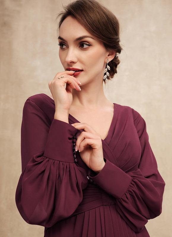 Robe Asymétrique Violette Flottante - gallery 1