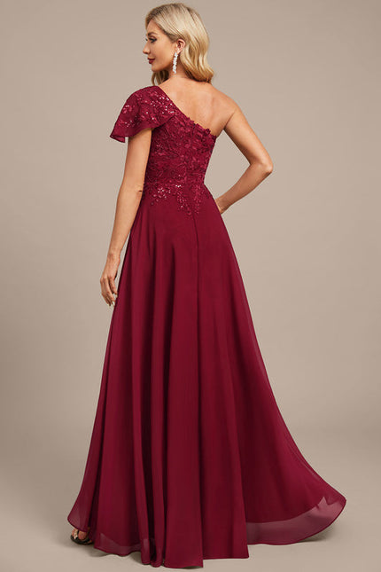 Robe Longue Asymétrique Rouge - gallery 6