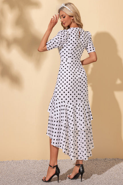 Robe Asymétrique À Pois Chic - gallery 4