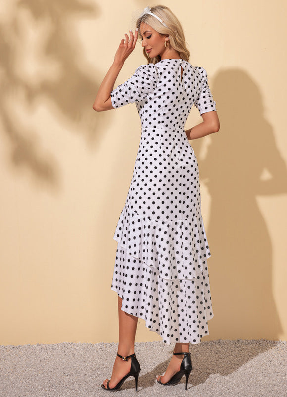 Robe Asymétrique À Pois Chic - gallery 4