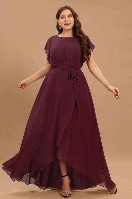 Robe Asymétrique Fluide À Volants - gallery 4