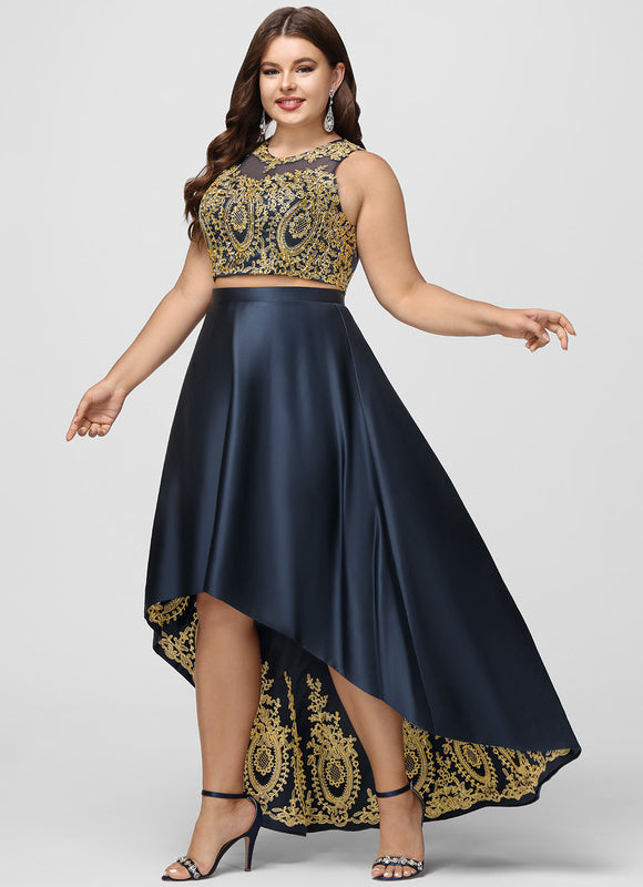 Robe Asymétrique Satinée Éclatante - gallery 6