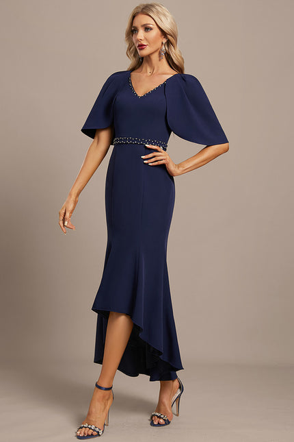 Robe Asymétrique Sirène Bleu Nuit - gallery 4