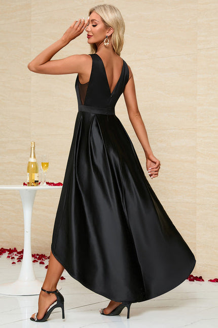 Robe Longue Noire Asymetrique - gallery 1