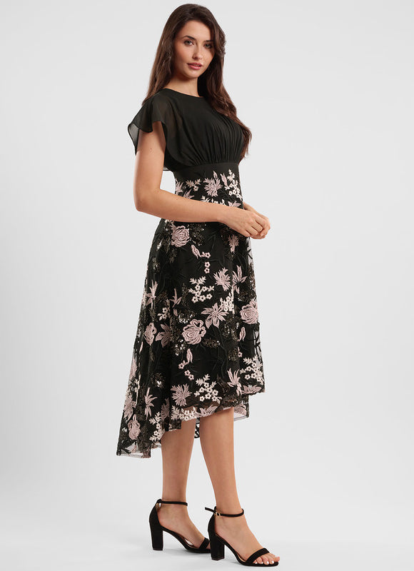 Robe Dentelle Asymétrique - gallery 1