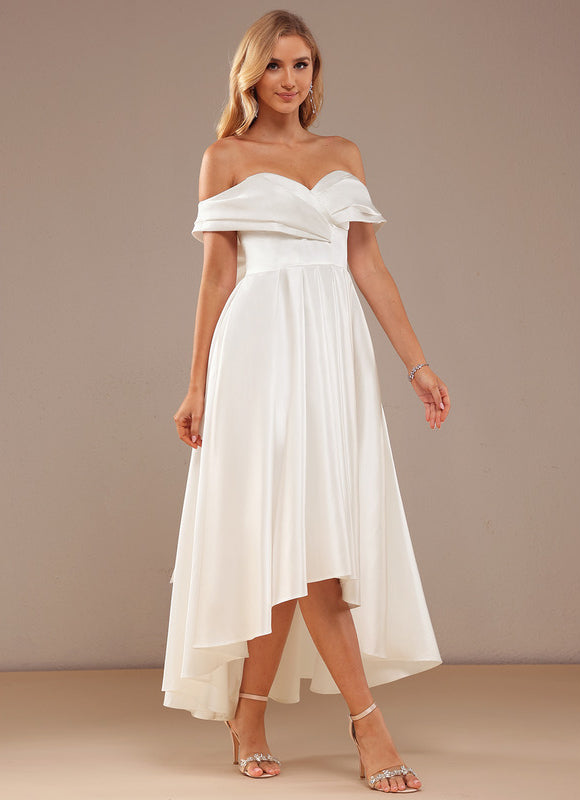 Robe Asymétrique Satinée Moderne - gallery 4