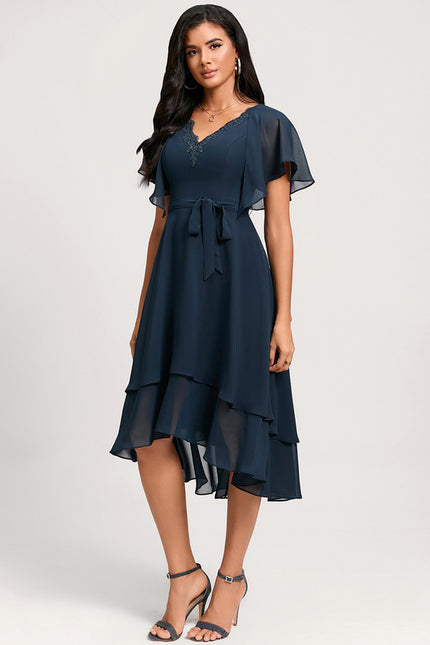 Robe Asymétrique Fluide Dentelle - gallery 2